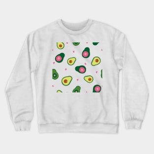 Hand drawn cute avocados with pink hearts Crewneck Sweatshirt